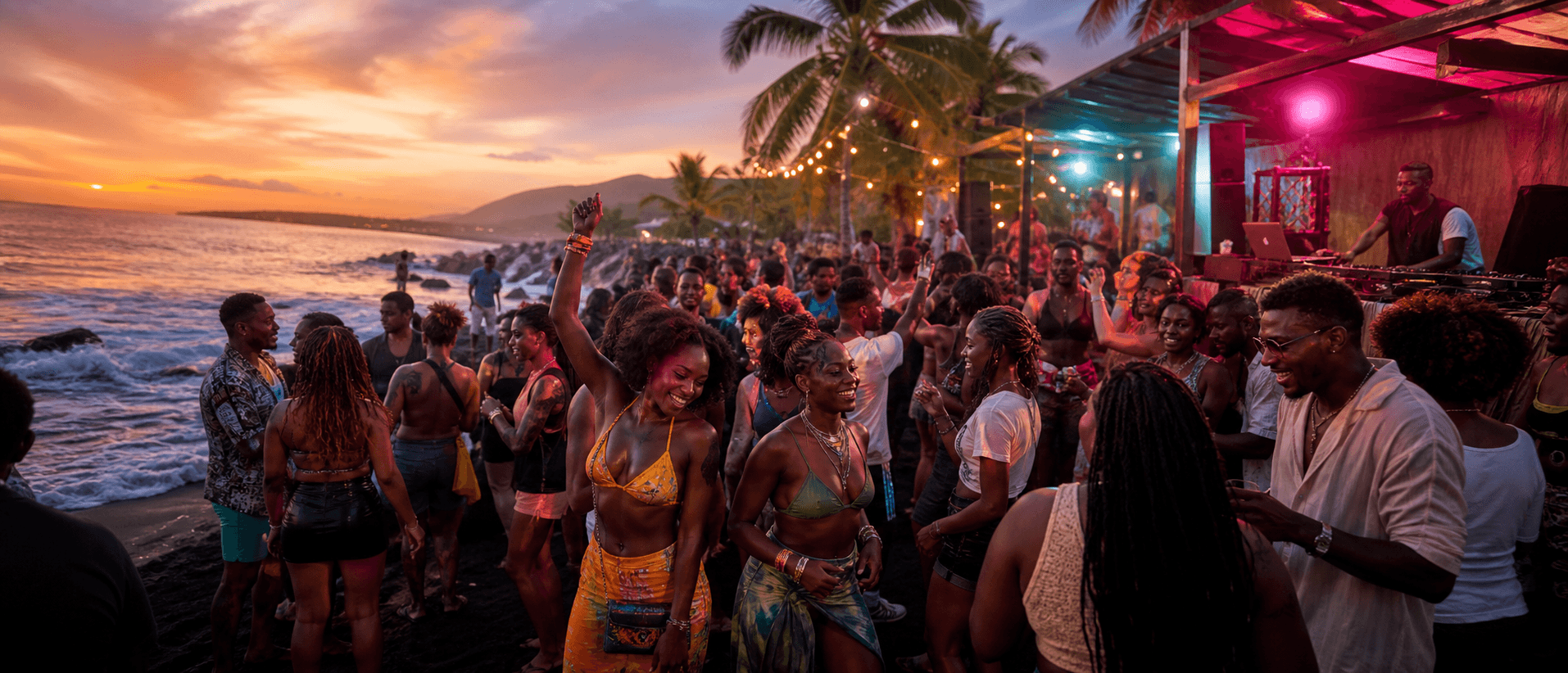 Guests dancing beside the ocean at The Wave by CIMFEST